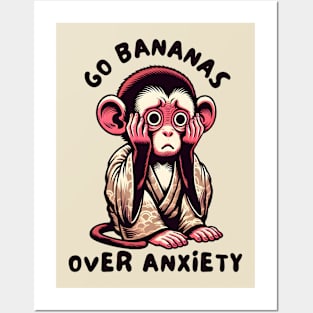 Anxiety monkey Posters and Art